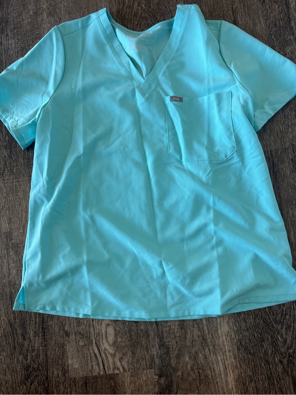 Figs V-neck Scrub Top in Aqua Blue